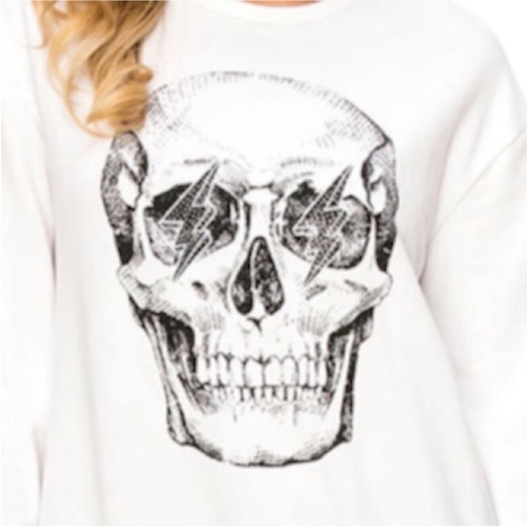 VOCAL crystal skull rock roll sweatshirt L - Picture 2 of 8
